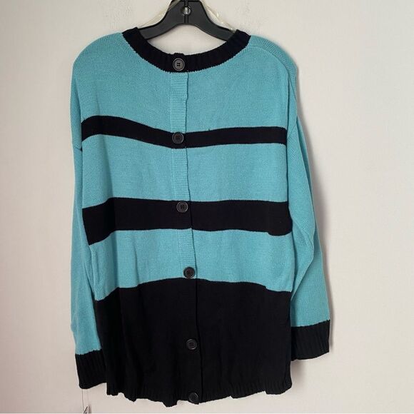 AGB Women’s Thick Knit Striped Button Back Sweater size M - Picture 3 of 3